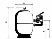Фильтровальная емкость Aster D= 450 мм с боковым подключением без вентиля №2