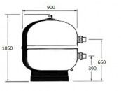 Фильтровальная емкость Aster D=900 мм (без бокового вентиля) №2